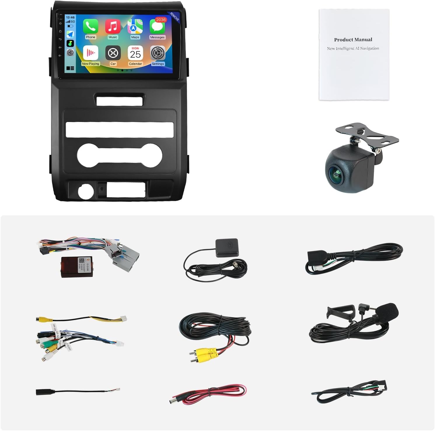 9'' Android 13 Car Radio Stereo - for Ford 2009-2012 F150/F-150 CarPlay & Android Auto Touchscreen, 2GB+64GB Head Unit,with Wireless SWC,GPS,WiFi,Bluetooth,FM,RDS (F150-1)