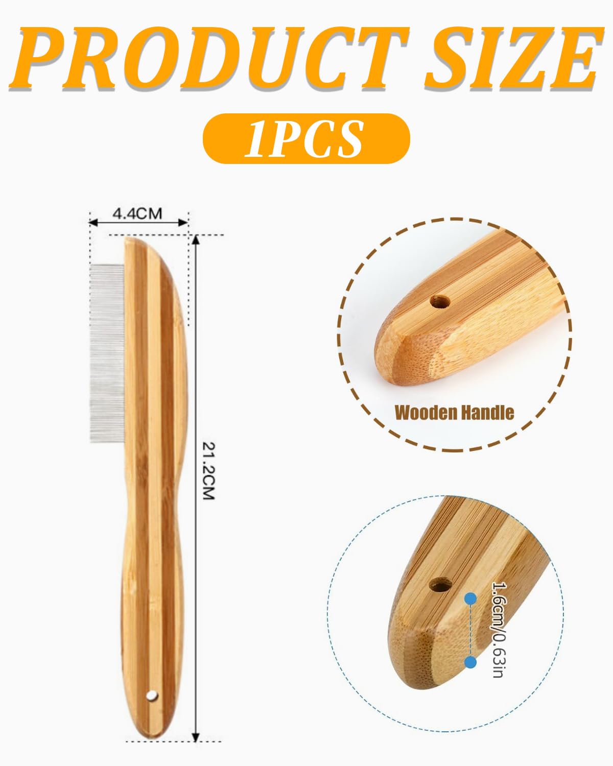 1 peigne à dents anti-pelliculaire avec manche en bois,peigne à dents ultra-fin avec acné en métal,peigne à puces multifonctionnel,peigne à tiques,peigne de soin pour adultes,chiens,chats