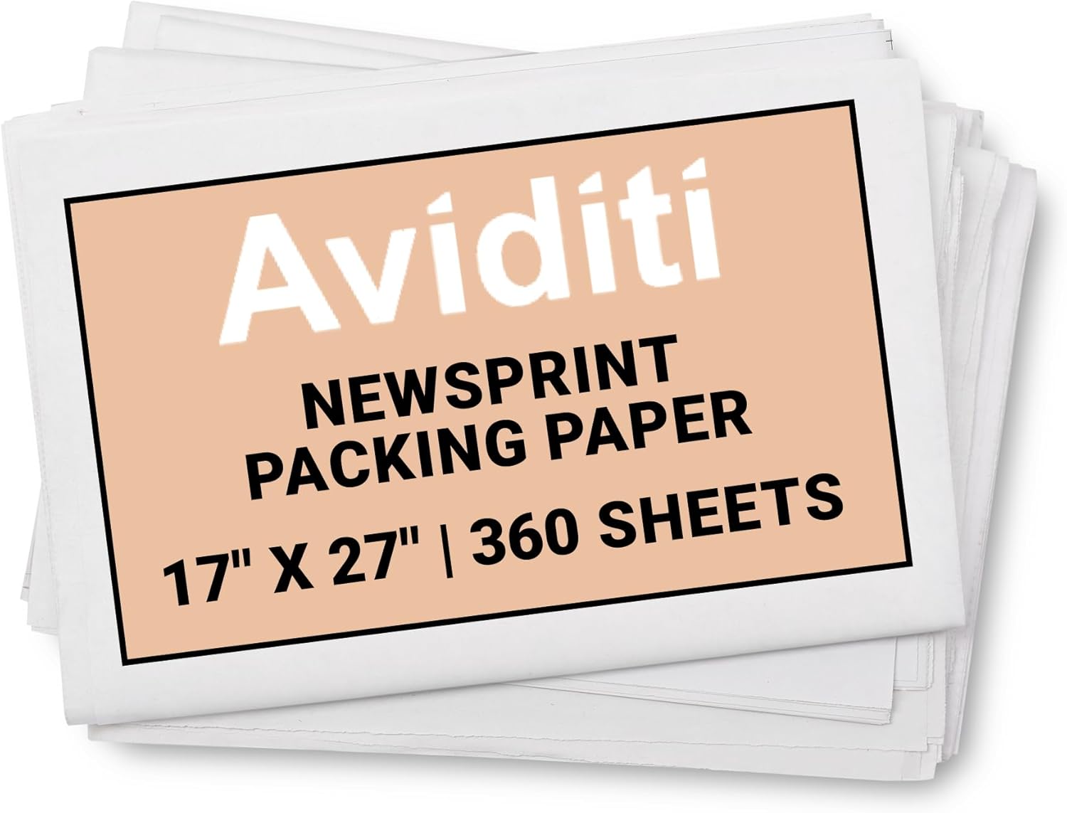AVIDITI Newsprint Packing Paper 17" x 27" Sheets (10 lbs.) | Pre-Cut Large Packing Paper Sheets for Moving, Shipping & Storage, Perfect Moving Supplies & Packing Supplies 360 Sheets (10 lbs)