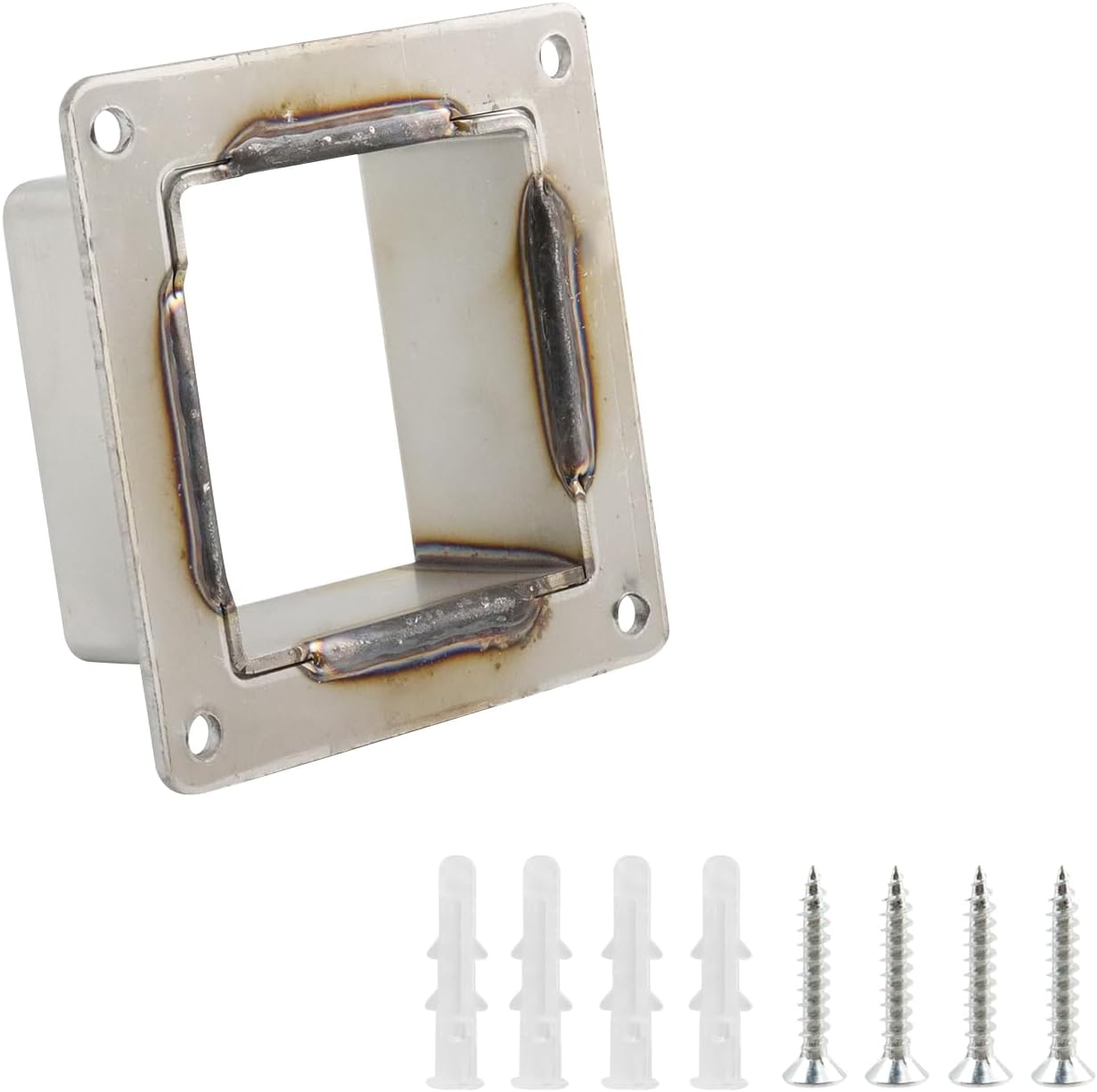 Wealrit 8 PCS Square Post Bases Deck Post Brackets Stainless Steel Flange Anchor Bases Heavy Duty for Fence Deck Railing Support Brackets Fence Holders (1.99" X 1.99")