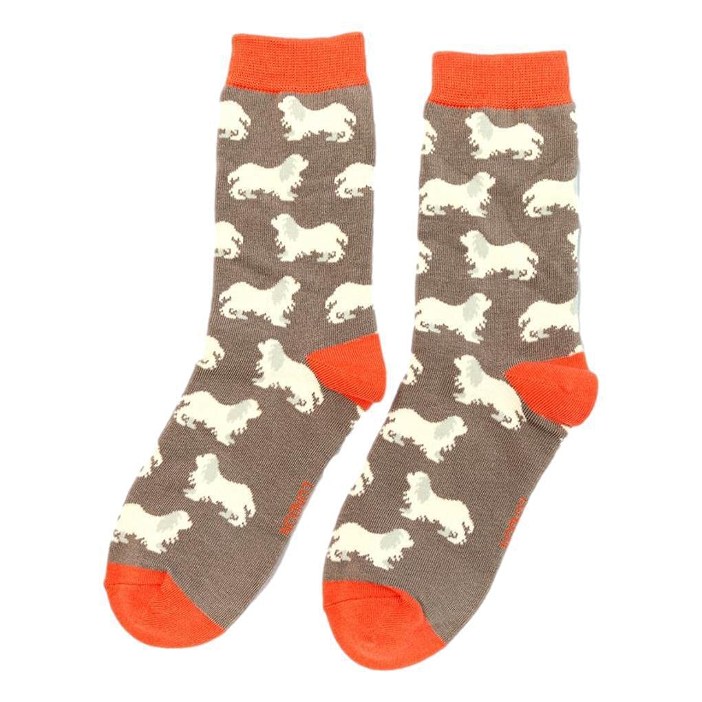 Spaniels on Grey Ladies Novelty Ankle Socks Adult One Size