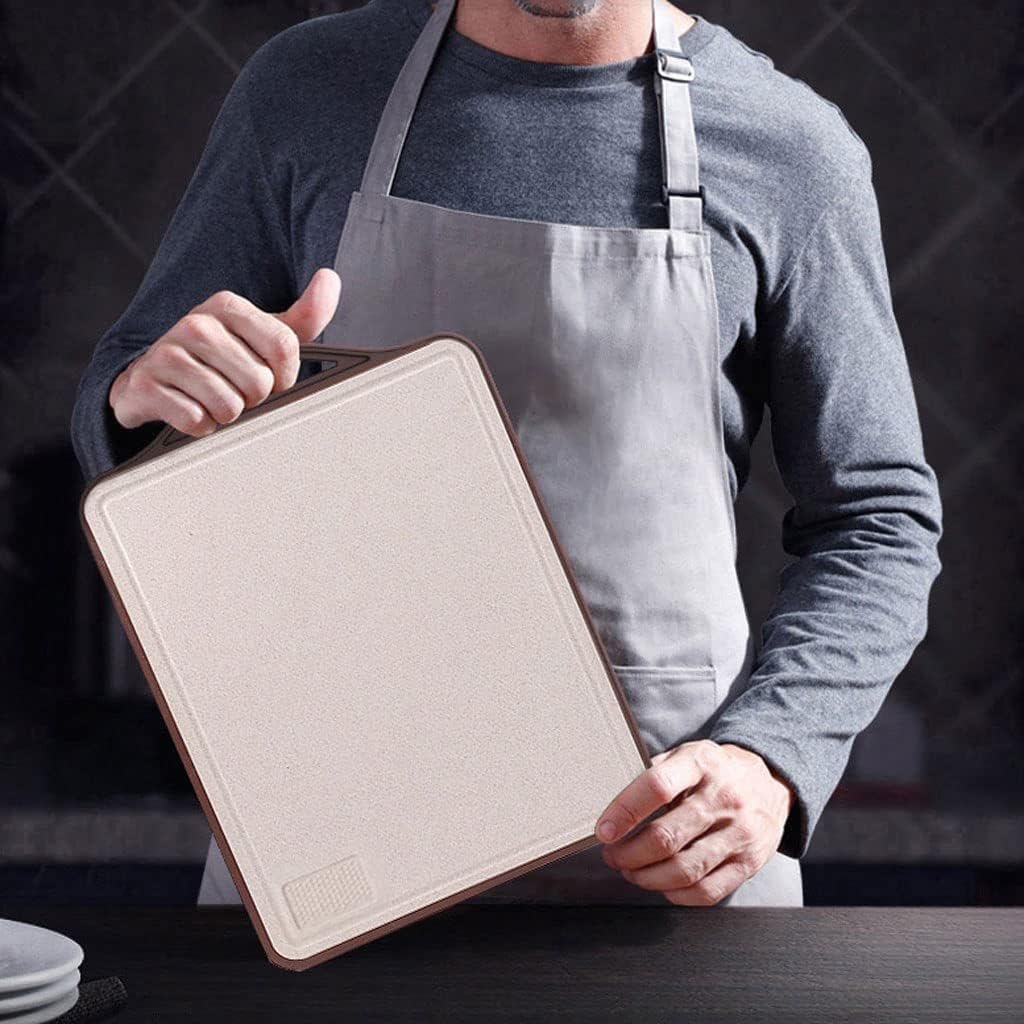 2 in 1 Dual Sided Stainless Steel & Plastic Cutting Boards with Handle for Kitchen Ideal for Meat Fish & Vegetables Set of 2