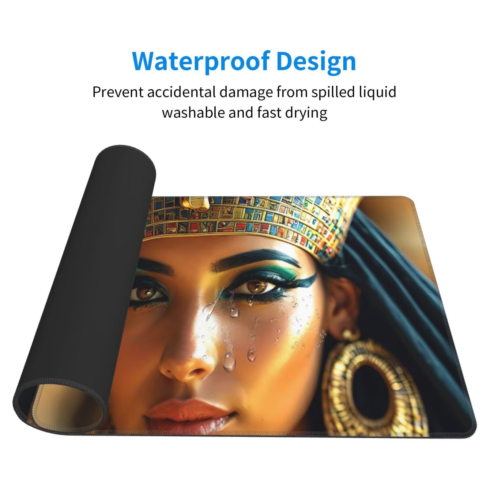 Tappetino Mouse Gioco, Tappetino Mouse XXL 1400 x 600 x 3 mm Mousepad India Sottomano Scrivania con Base in Gomma Antiscivolo, Donna Computer Gaming Ufficio Accessori, per Gaming pc, Laptop U-891