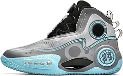 Tênis de basquete masculino para treinamento esportivo, suporte de tornozelo de cano alto e amortecimento antiderrapante