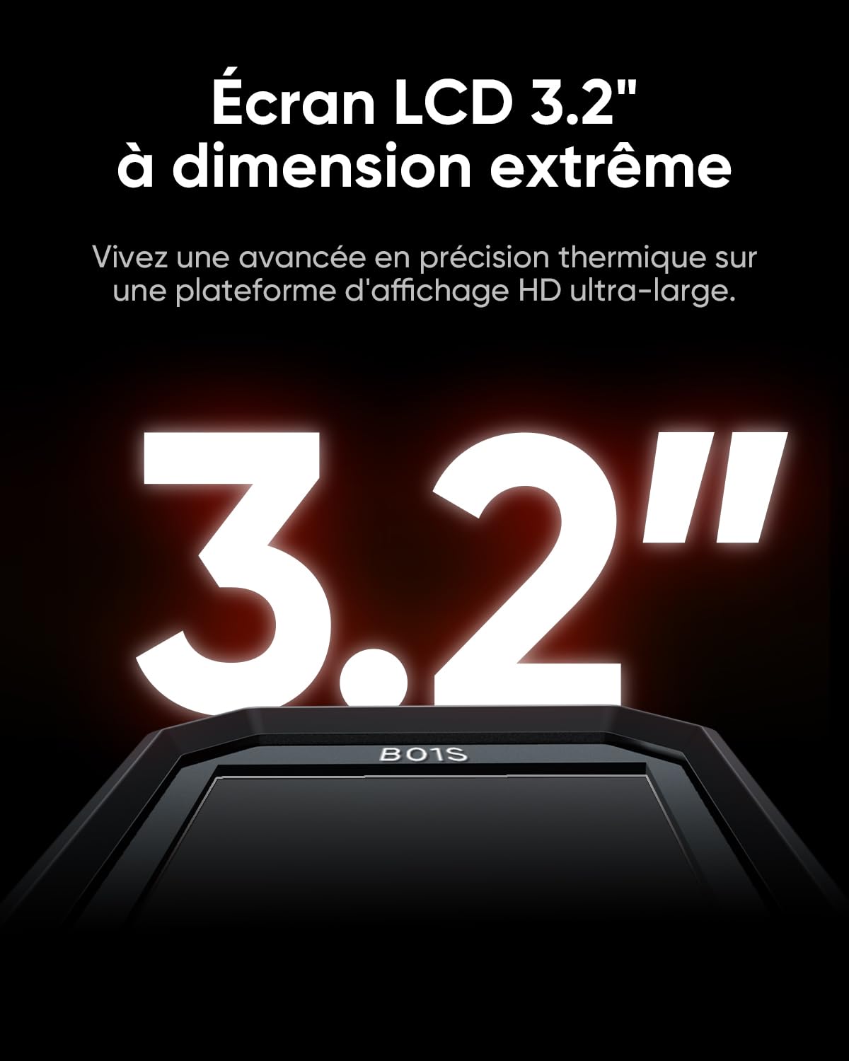 HIKMICRO Caméra thermique B01S, résolution IR 256 x 192, WiFi, 25Hz, caméra thermique, écran LCD de 3,2 pouces de résolution 640 x 480, 49 152 pixels, caméra thermique infrarouge portable