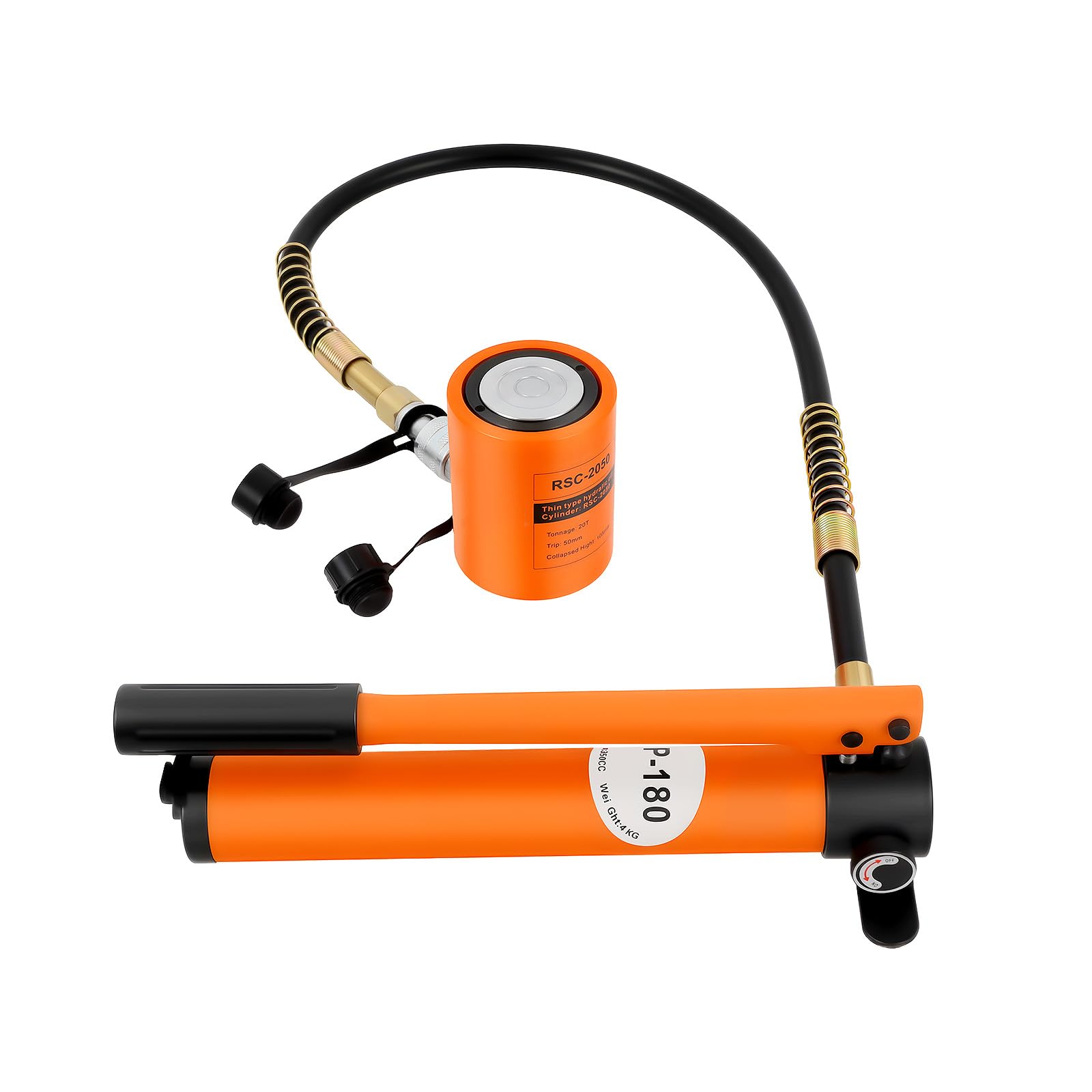 Bomba hidráulica manual de 70 Mpa, 20T 350 cc, 2 l/s, bomba hidráulica manual, herramientas hidráulicas con elevador, manguera de 1 m y mango, para elevación, flexión y enderezamiento