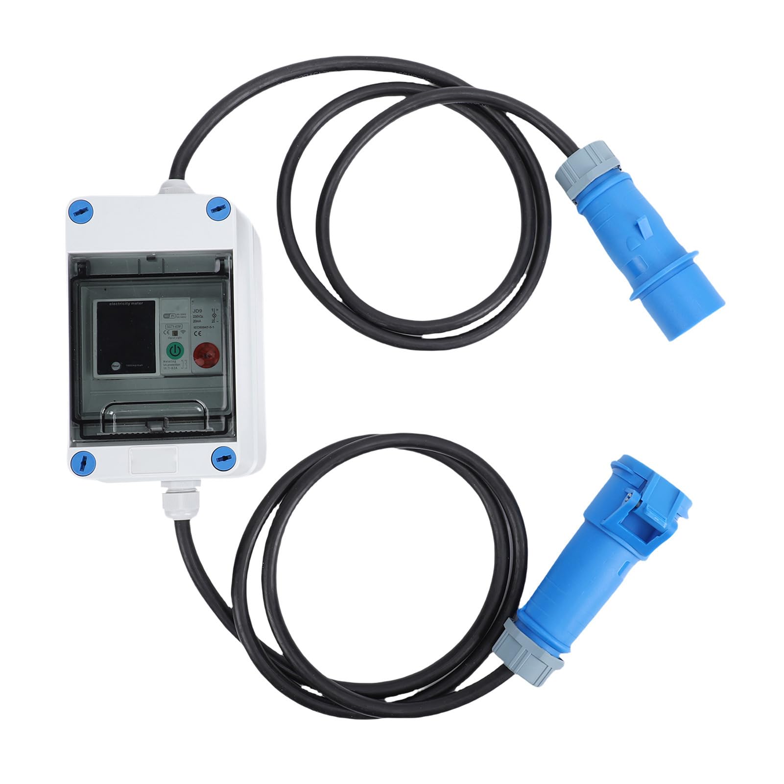 Eujgoov Medidor de Electricidad Digital, Medidor KWH Portátil con Memoria de Apagado y Control de Aplicación, para Uso Doméstico Al Aire Libre de RV