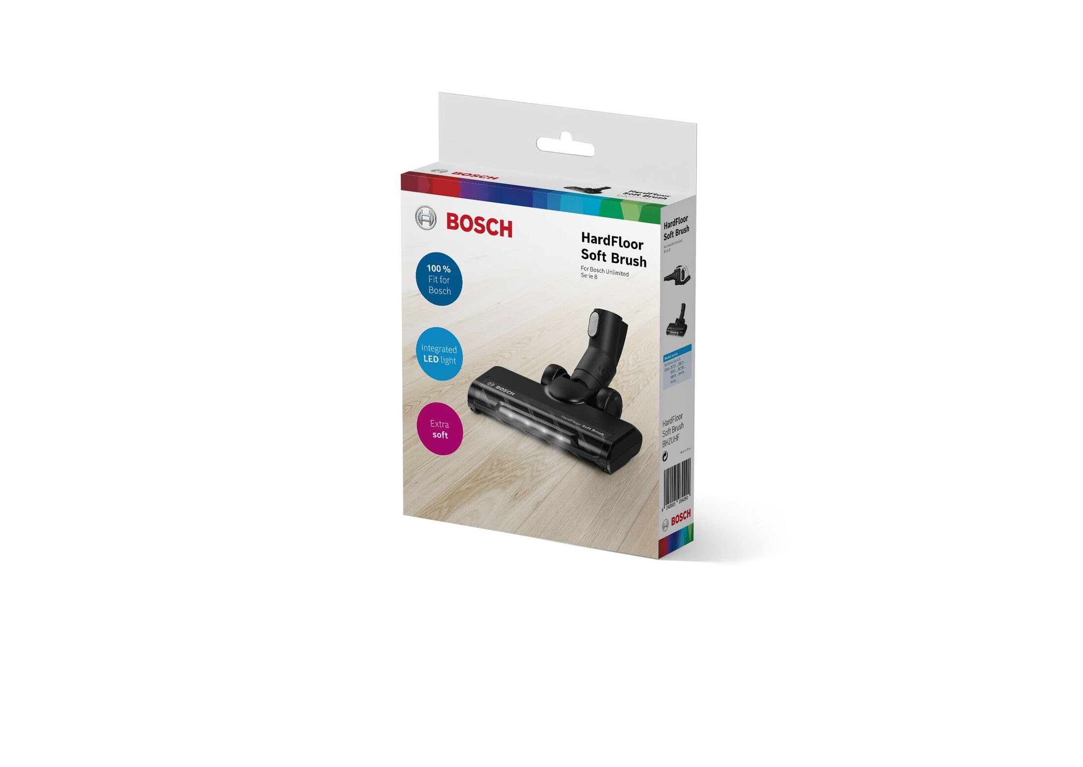 Bosch - Cepillo de suelo duro, compatible con dispositivo Unlimited, Cepillo HighPower rotativo 180 grados, BHZUHF.