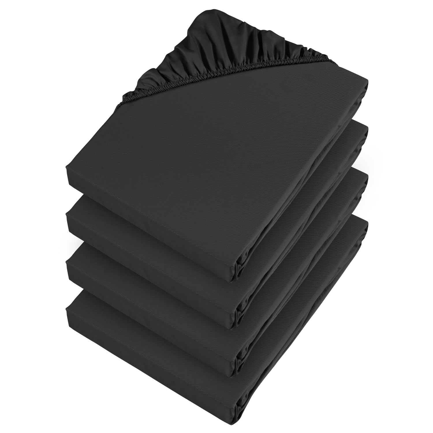 Aspire Homeware Super King Fitted Sheet 4 Pack 25 Cm Deep Pocket Hotel Quality Black Bed Sheets - Soft & Breathable Fitted Bed Sheet Shrinkage and Fade Resistant Bottom Sheet — image 1