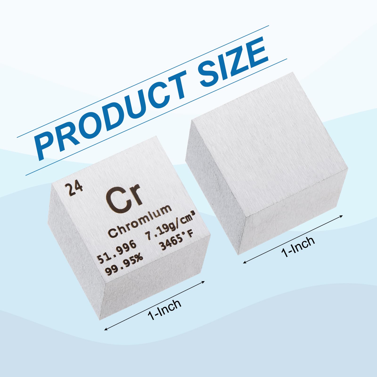 PATIKIL Cubo di Cromo Elemento Metallico Blocco Alta Densità Blocco di Magnesio Periodico Puro per Collezioni di Elementi Esperimento Scientifico di Laboratorio per Insegnanti, 1"