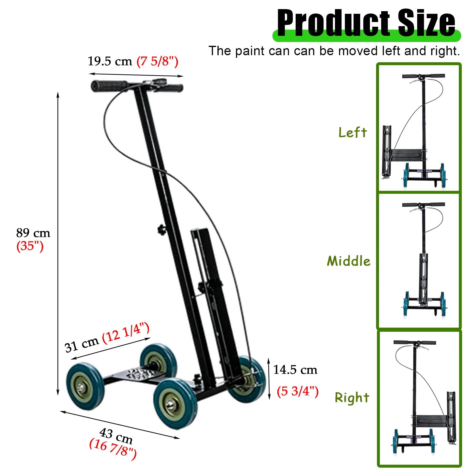 Macchina per marcatura linea, regolabile da 5,1 a 15 cm di larghezza, per pavimentazione parcheggio, compatibile con vernice spray invertita