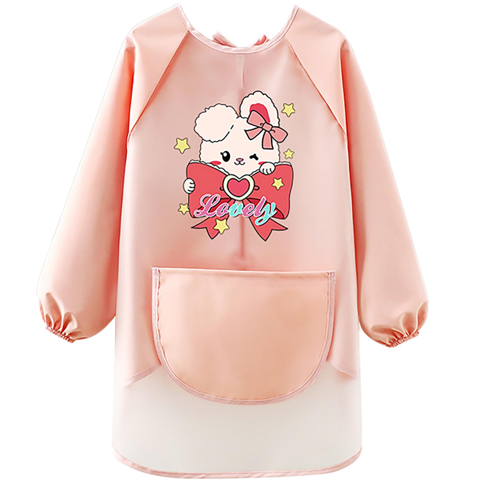 LXOrdora Kids Art Apron Waterproof Smock Long Sleeved Rabbit M, Fit Height 80-100cm