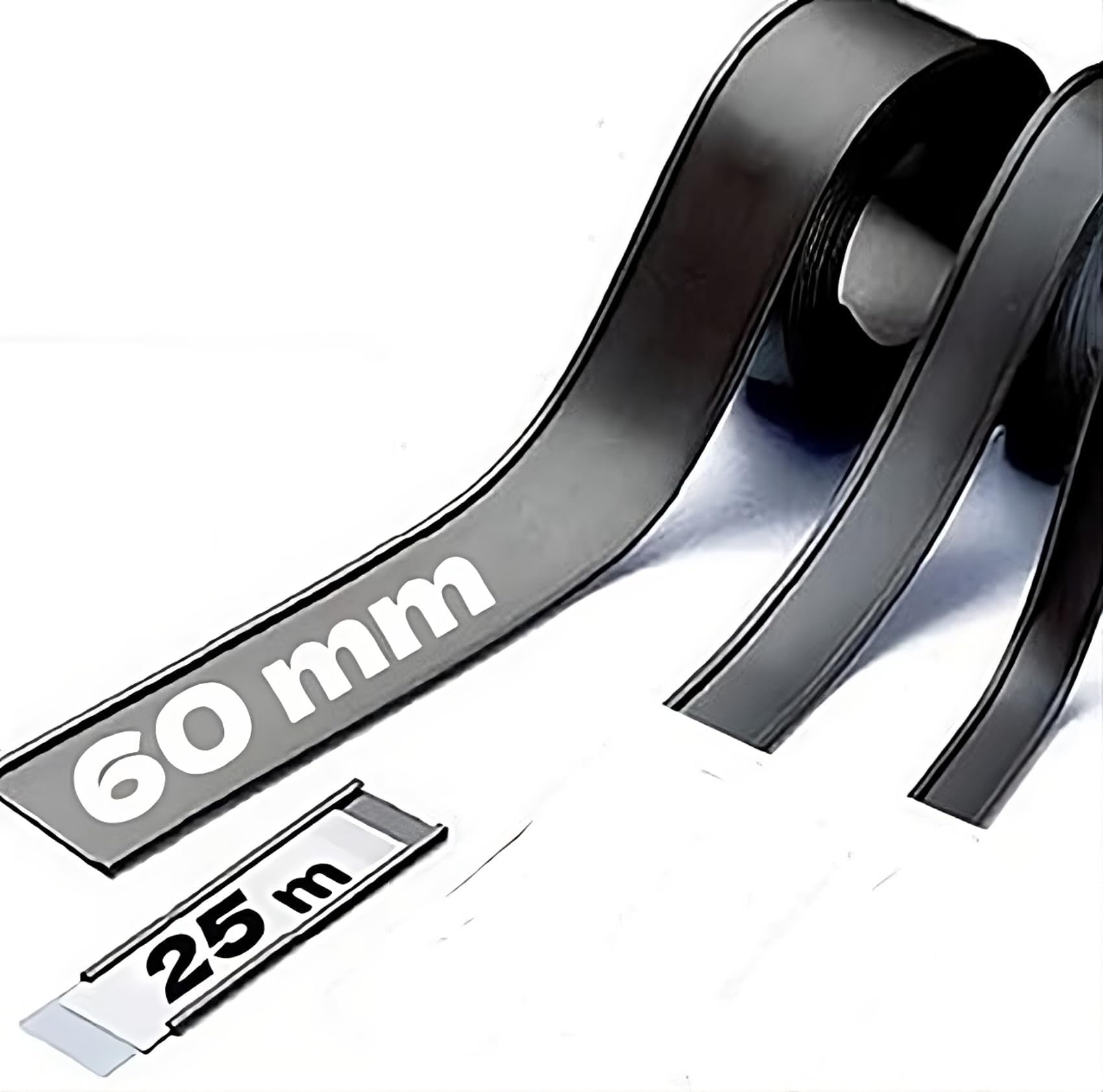 Portaetichette magnetici per scaffali - Profili C/Etichette magnetiche di qualità industriale. Lunghezza 25 m. Carta e PVC protettivo inclusi. (Larghezza 60 mm x 25 m)