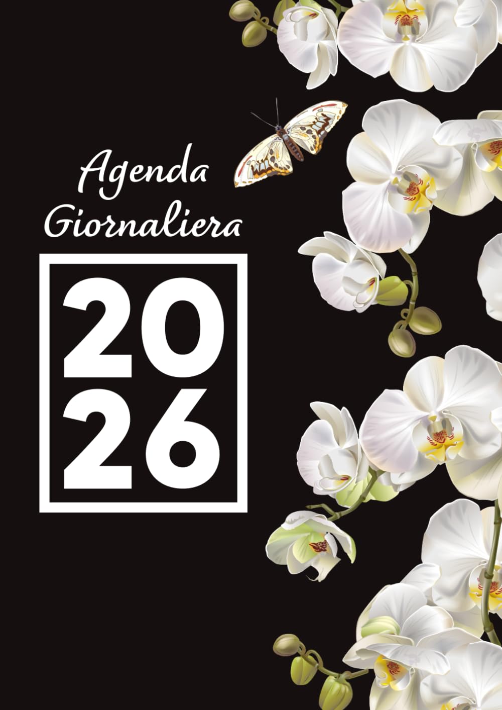 Agenda Giornaliera: 2 pagine al giorno, grande formato A4 XXL - Pianificatore da scrivania 12 mesi - fiori
