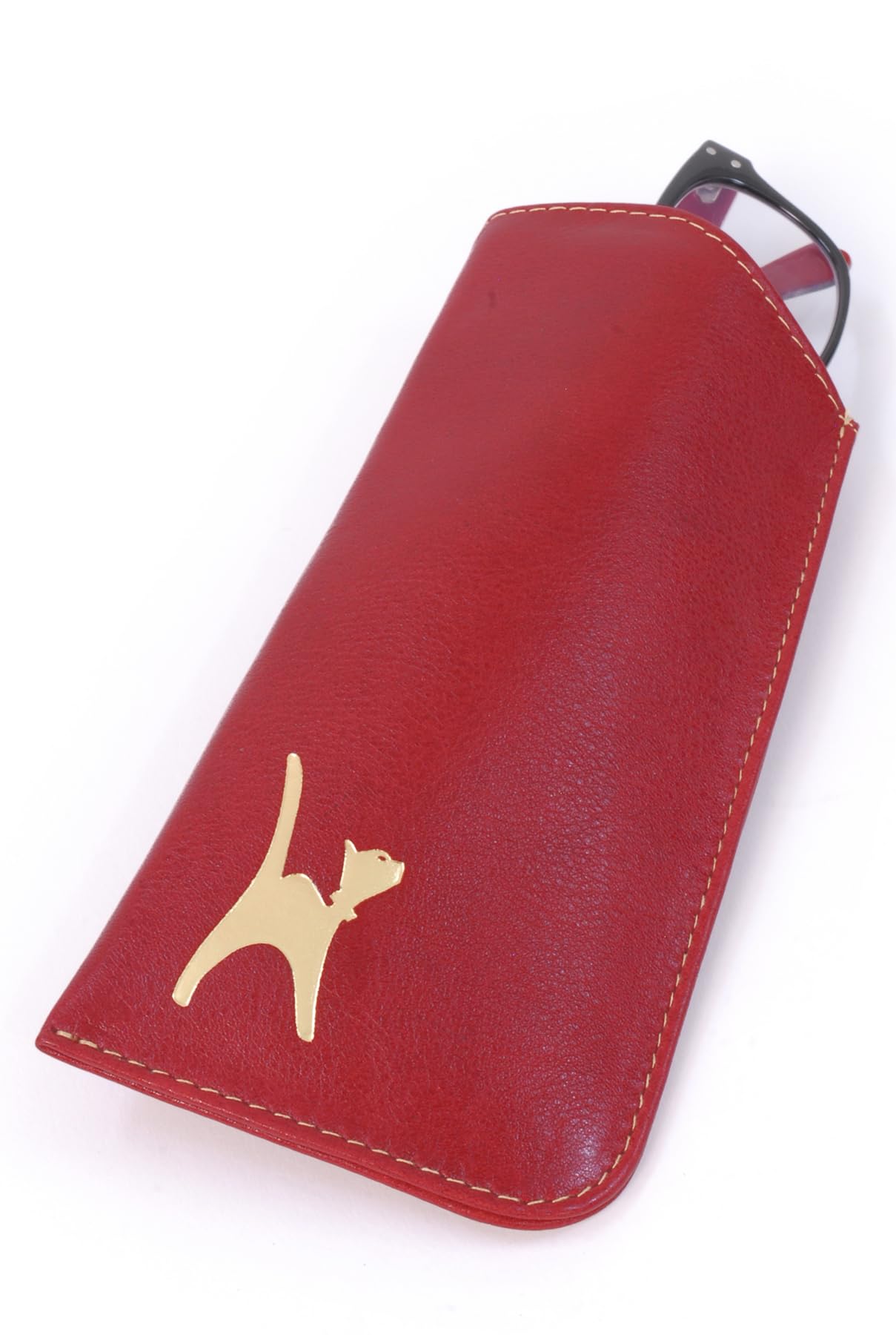 Catwalk Collection Handbags Genuine Leather Glasses Case - Iris | Women's Sunglasses Sleeve, Ladies Reading Glasses Cover, Gift Boxed, Soft Padded Pouch for Eyewear, Fits All Standard Glasses