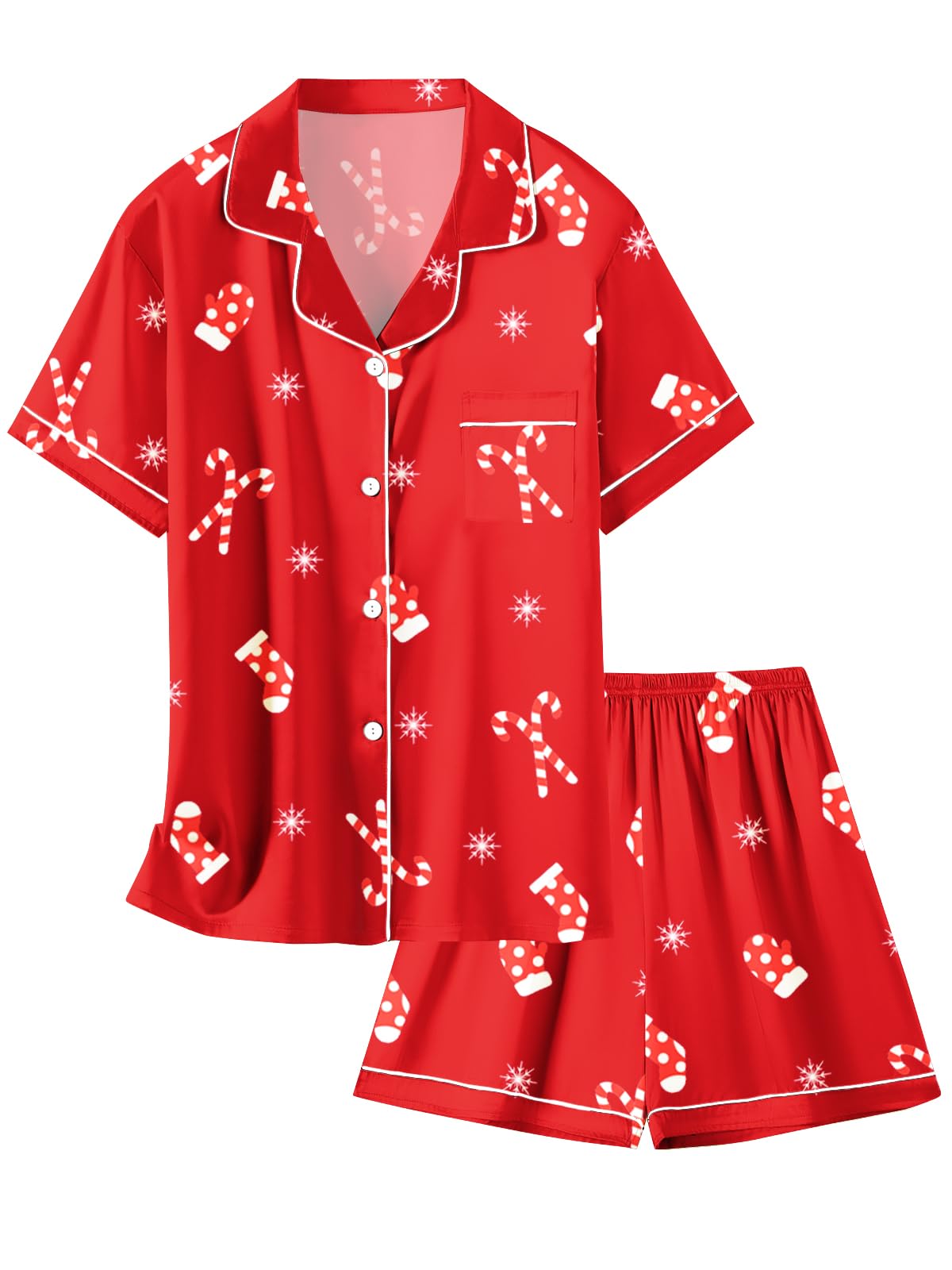 Girls &amp; Womens Satin Pajamas Set, Silk Button-Down Sleepwear 2 Piece Nightwear, 3 Years - Women XXL