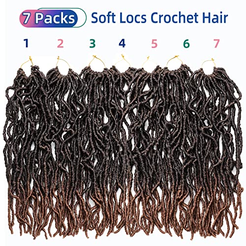 Violet 14 Inch Faux Locs Crochet Hair For Black Women 7 Packs Soft Locs Crochet Hair Pre Looped Crochet Braids Synthetic Hair Extension (14 Inch,7 Packs,T30) #TOP4