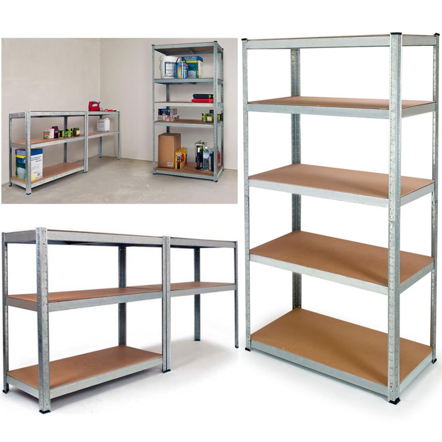 Probache - Etagère modulable Charges Lourdes en métal 5 Plateaux
