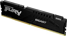 Kingston Memória de desktop Fury Beast 16GB 6000MT/s DDR5 CL36 | AMD Expo | Plug N Play | Módulo único | KF560C36BBE2-16
