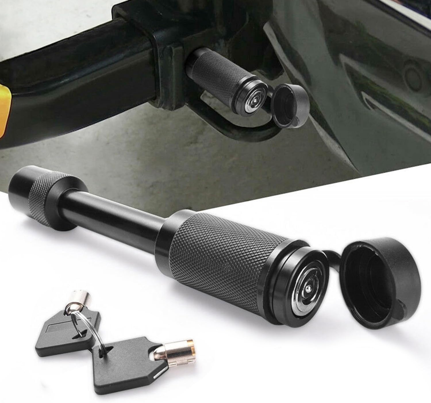 Verrou d'Attelage de Remorque, Universel Goupille D'attelage Verrou de Goupille de Récepteur Attelage de Remorque de 5/8 Pouces avec 2 Clés pour Remorque Camion Voiture (1Pcs)