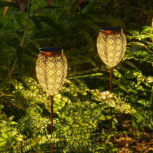 JOYCREATOR Metall Solarlampen für Außen Garten 2 Stück, LED Garten Solarleuchten für Außen IP65 Wetterfest, Blume Gartenleuchten Solar Wegeleuchten für Balkon Terrasse Weihnachten Geschenke (Kupfer) JOYCREATOR Metall Solarlampen für Außen Garten 2 Stück, LED Garten Solarleuchten für Außen IP65 Wetterfest, Blume Gartenleuchten Solar Wegeleuchten für Balkon Terrasse Weihnachten Geschenke (Kupfer)