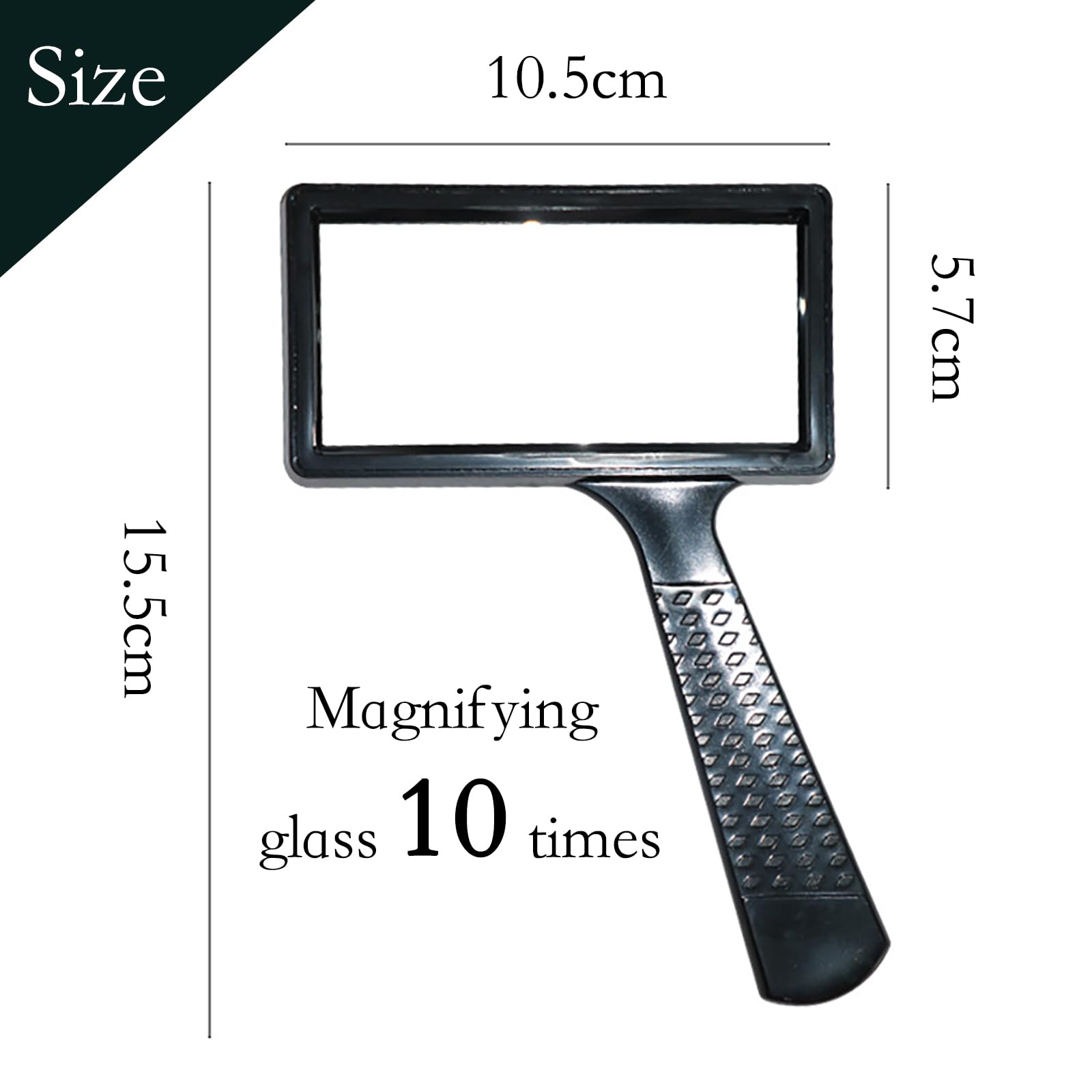 Lente Di Ingrandimento 5X | Rettangolare | In Vetro Anti-Graffio | Per Lettura, Hobby E Riparazioni | Anziani E Ipovedenti - Foto 2