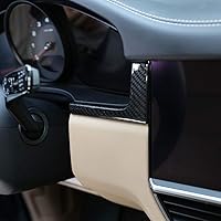 Vista 5 de YIWANG Cubierta de panel de consola central de automóvil de fibra de carbono 100% real, 3 piezas para Porsche Cayenne 2018-2020 conducción a