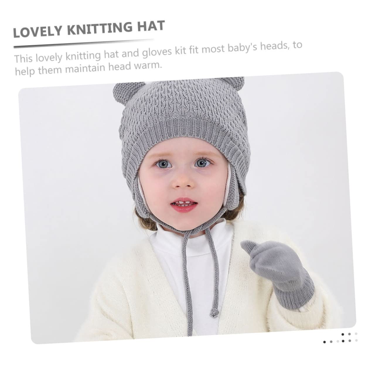 GALPADA 5 Set Berretto per Bambini Cappellino da Bambino Cappello Lavorato a Maglia Antivento Cappelli per Bambini Caldo Cappello da Bambino Cappello in Maglia per Cotone Grey