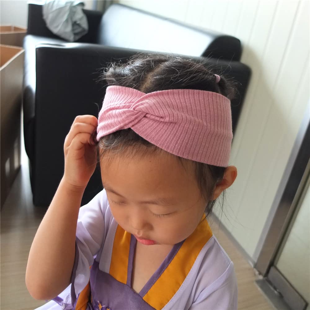 8pcs Baby Headband Soft Stretchy Hairband Hair Bow Elastic for Toddler Baby Girls Newborn Infant Kids Turban Headbands (Cross Headband Taupe) - Image 4