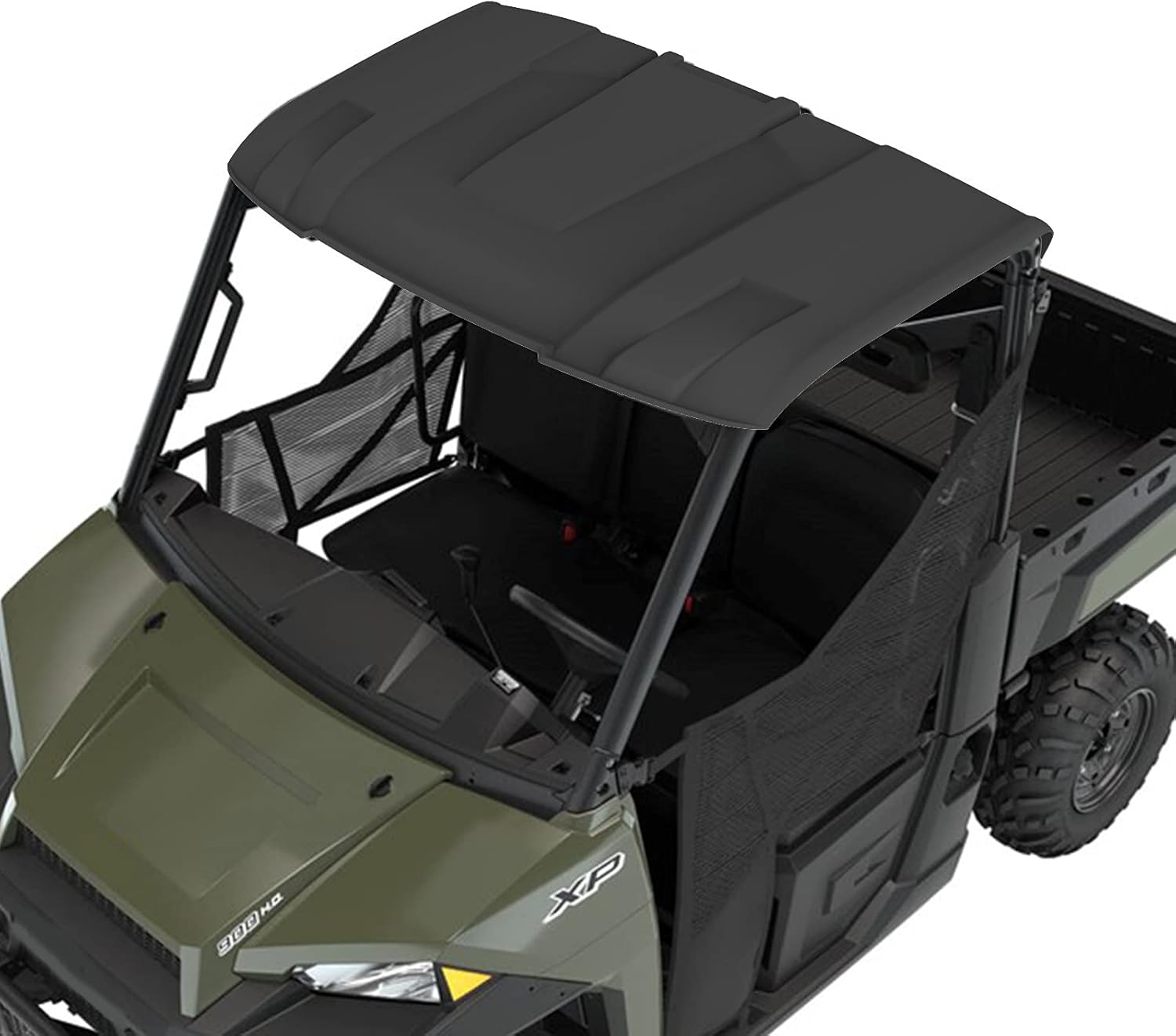 KIWI MASTER Poly Sport Roof for 2017-2026 Polaris Ranger XP 1000 Accessories Full-Size 3-Seat OEM Style # 2882911 Hard Roof Top Black