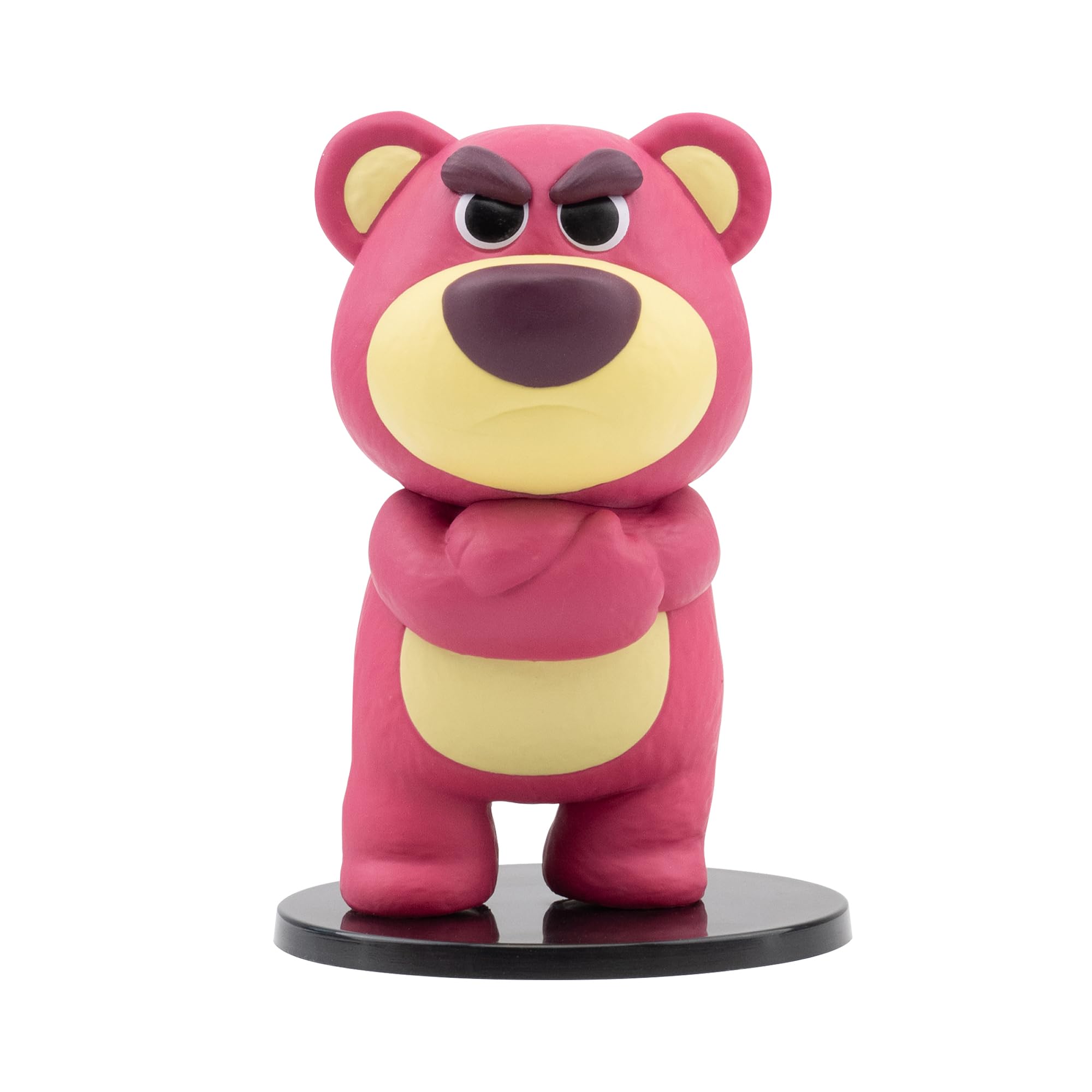 YuMe Lots-o'-Huggin' Bear Angry Lotso 3.15" Toy Story Figure Collectable in Hero Window Box | Licensed Disney Pixar Merchandise | Toys Gift for Kids, Adults & Movie Fans | Get All 6 Teddy Figures