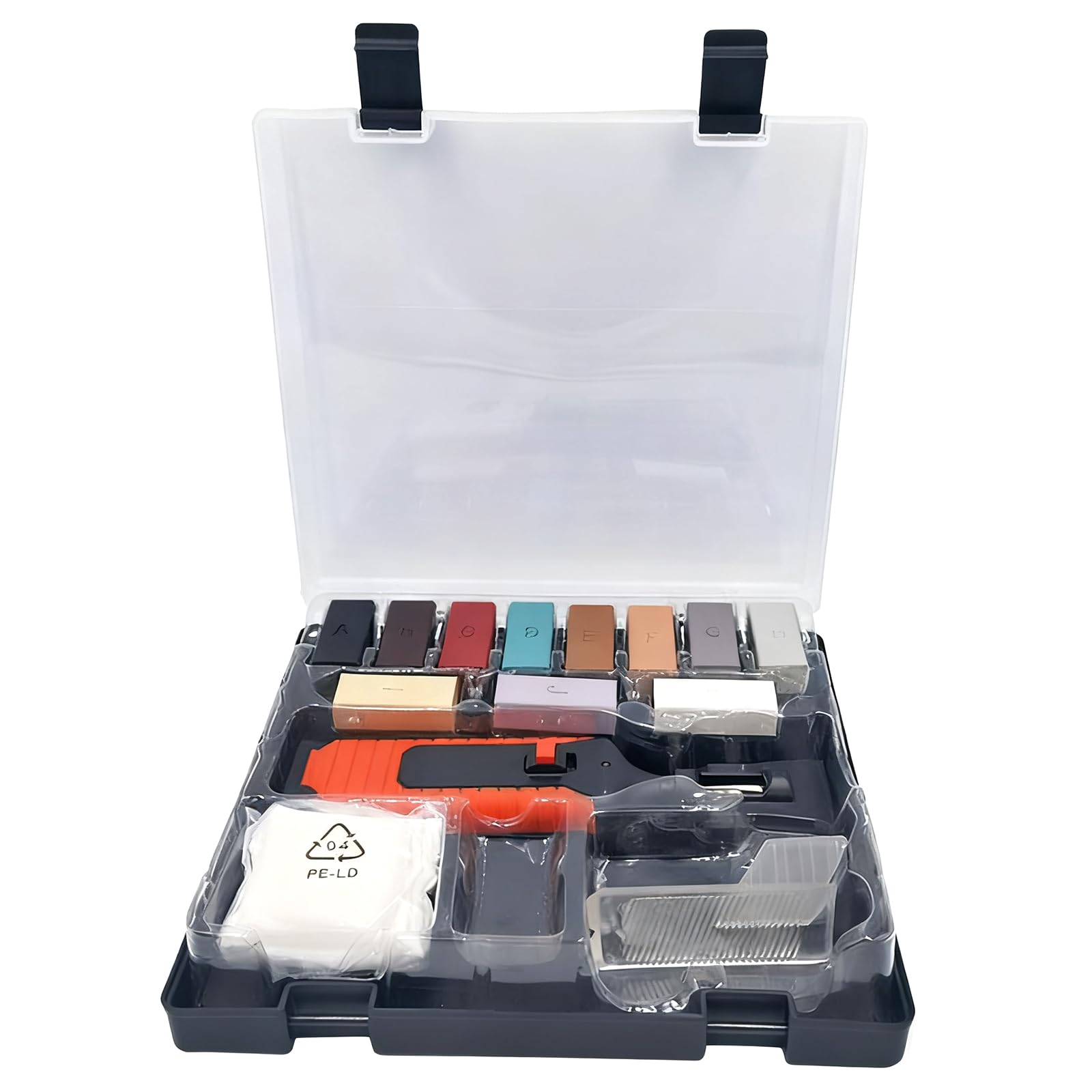 Multicolor Tiles Surfaces Fix Set Battery Operated Wax Heating Tool with Sandpaper Scraper for Instants Damage Repair Multicolor Tiles Wax Repair