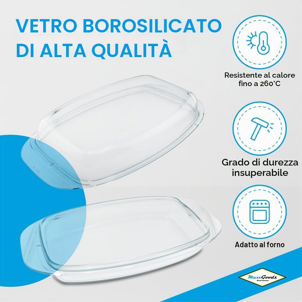 Jenaer - Coperchio in vetro per tutte le arrosti, 32 x 20,5 cm, resistente al forno fino a 260° C, ideale anche come pirofila