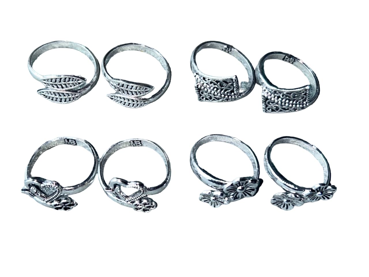 Women & Girls Metal Fancy Glossy finish Toe Ring Adjustable Bichiya/Leg Finger Ring_Combo_4 (A_C_P_110824_Silver)-image-42