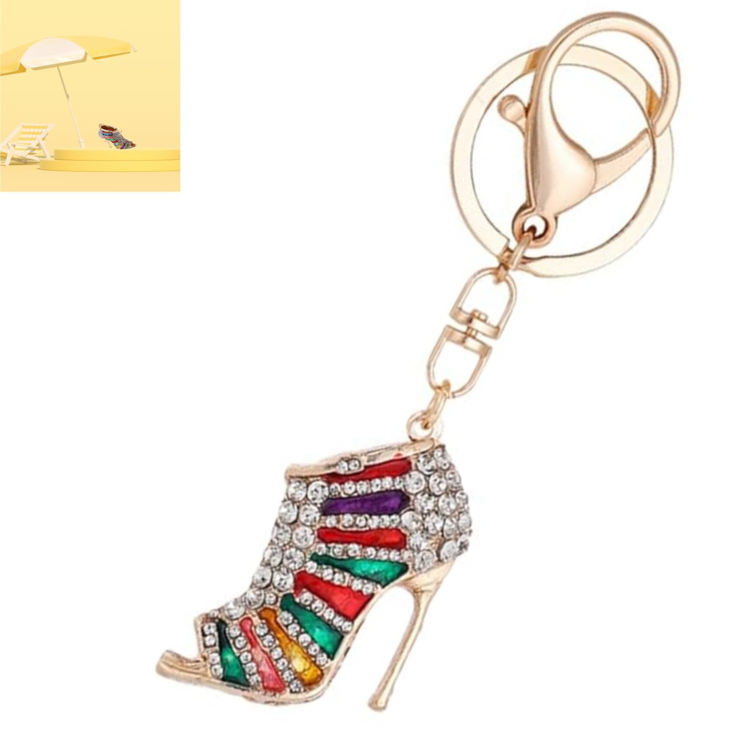 LiJuanWang Schlüsselanhänger,Charm Anhänger Geldbörse Schlüsselanhänger, Schlüsselanhänger High Heel,Mehrfarbige Kristall Auto Schlüsselanhänger,Anhänger Handtasche Schlüsselring,für Autorucksack