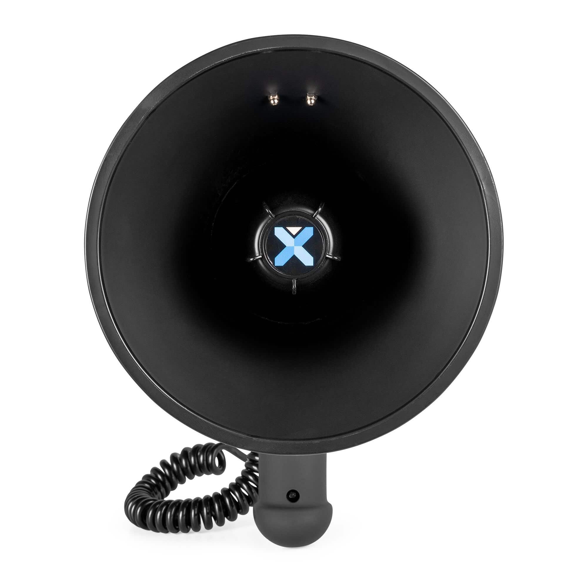 Vonyx MEG075 - Megáfono portátil Potente 75W con Bluetooth, USB, microSD, 2 baterías Recargables, megáfono pequeño con Sirena, micrófono con Cable, Ideal para Fiestas, Eventos y Despedidas de Soltera