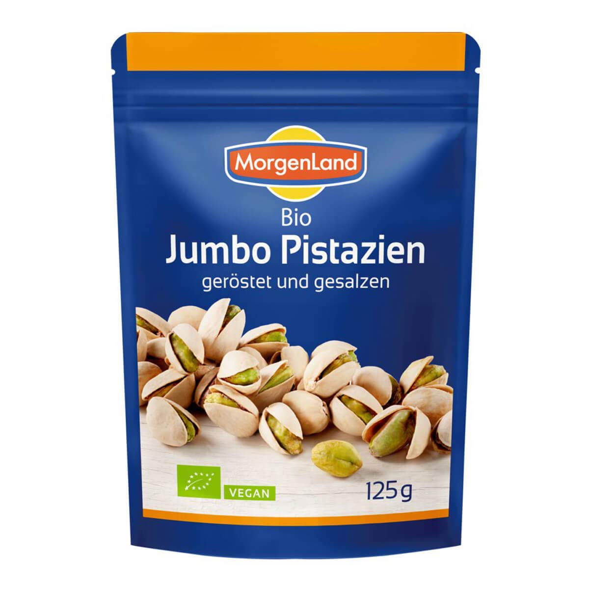 MorgenLand - Jumbo Pistazien geröstet und gesalzen - 125 g - 9er Pack
