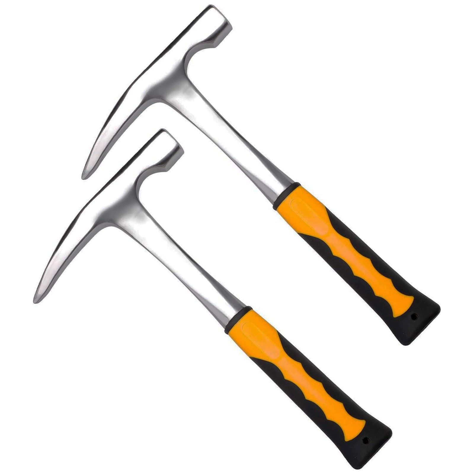KEILEOHO 2 PCS 32oz Rock Pick, 11.8 inch Geological Hammer With Fiberglass Handle, Masonry Hammer with Pointed Tip for Mining, Geological Prospecting
