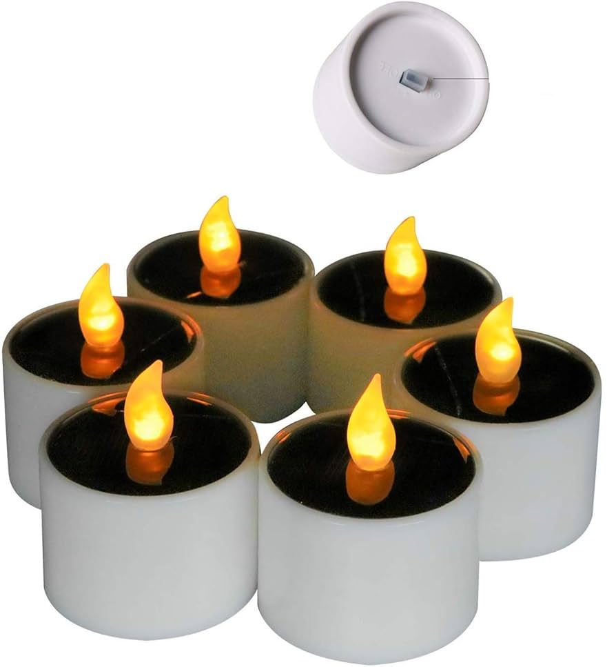 ６０個【ソーラー太陽光パネル充電式LEDキャンドル】 ① DENKO HOME LED キャンドル ソーラー 充電式 ロウソク ライト