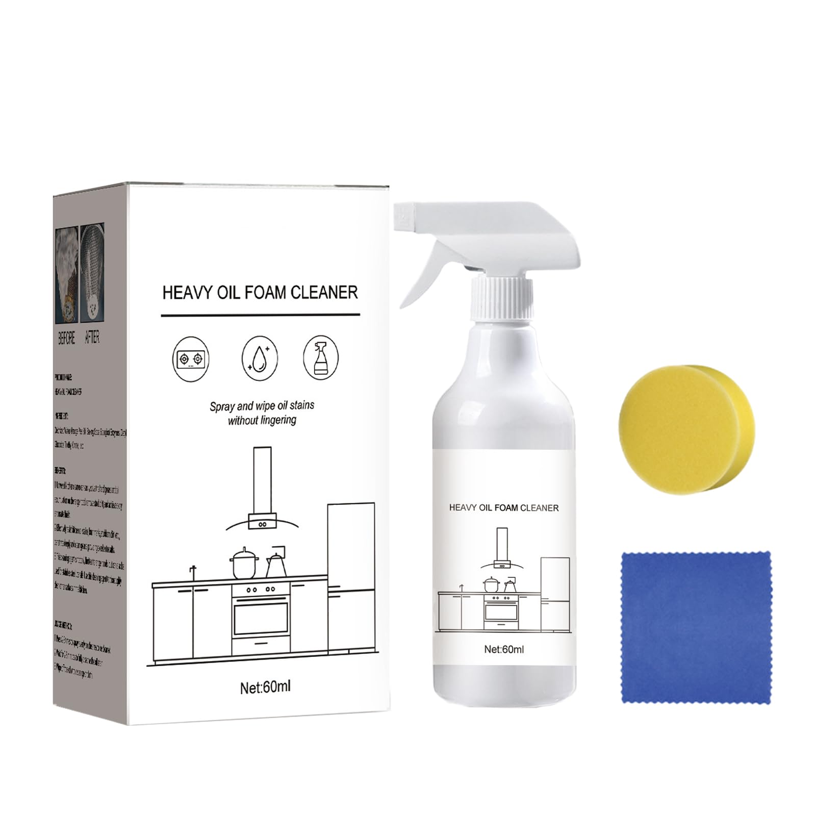 Splash Foam Spray, Splash Foam Spray Oven Cleaner, Splash Spray Tablets & Spray Bottle, Splash Foam Spray All Purpose Cleaner (1pcs)
