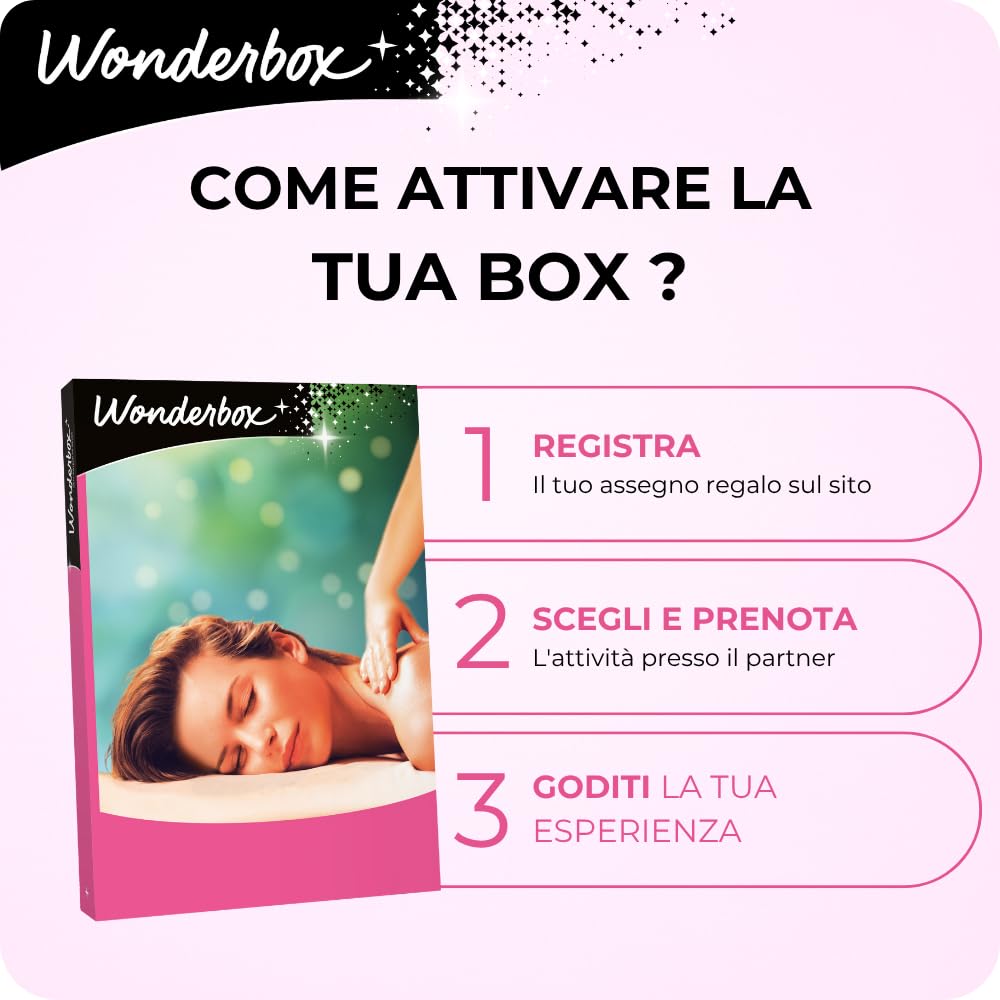 Wonderbox - Cofanetto Regalo - Benessere da Sogno - per 1 o 2 Persone | 1 attività benessere d'eccellenza - Centri benessere, massaggi rilassanti, rituali hammam, trattamenti corpo esclusive