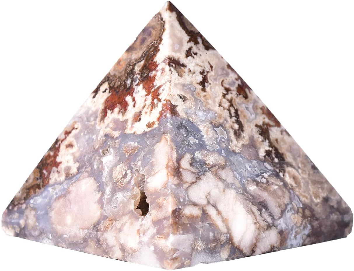 JIC Gem Large Sodalite Pyramid Natural Crystal Pyramid Blue Sodalite Stone Chakra Reiki Healing Energy Meditation Home Decor 90-100 mm / 3.5-4 Inch