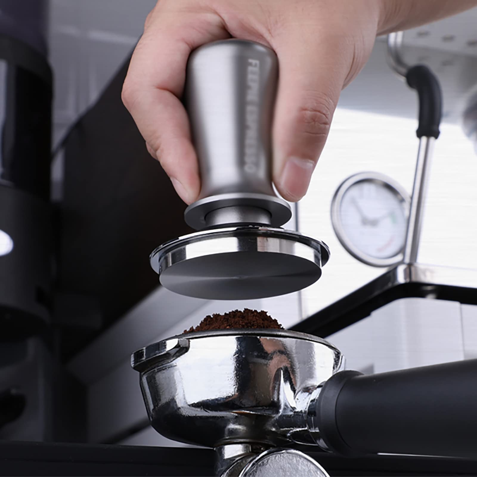 Café Tamper Coffee Powder Press Balance Constante Presión de Polvo martillo Espresso Prensador(58mm)