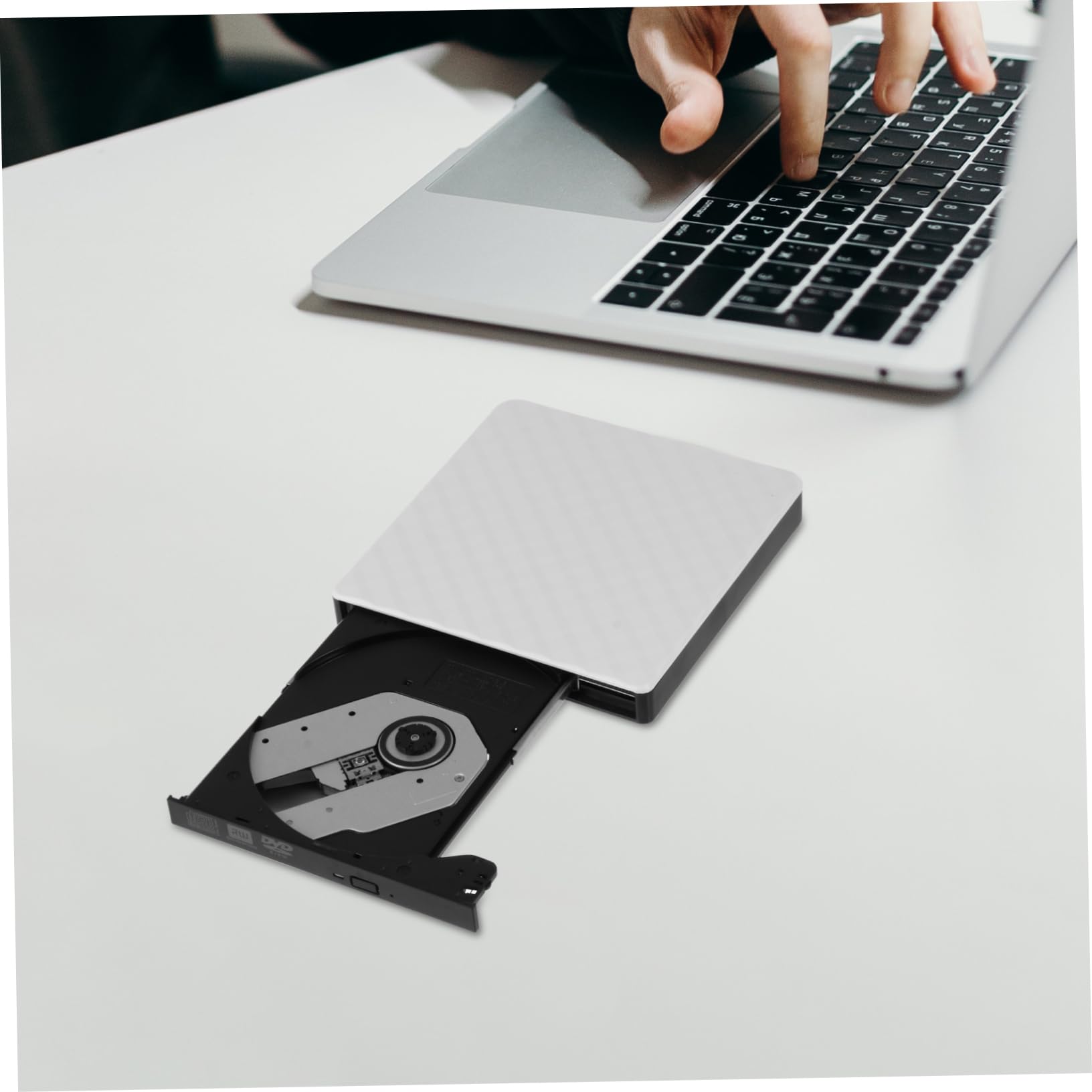 PartyKindom Masterizzatore Dvd Esterno USB 3.0 Bianco Abs Ultra Sottile | Lettore CD e Dvd per Laptop e Desktop, 8x Dvd-rom 24x Cd-rom, Basso Rumore