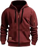 Mens Zip Up Hoodies Lightweight Tactical Hoodies Long Sleeve Sweatshirts Casual Track Jackets Coats with Pockets