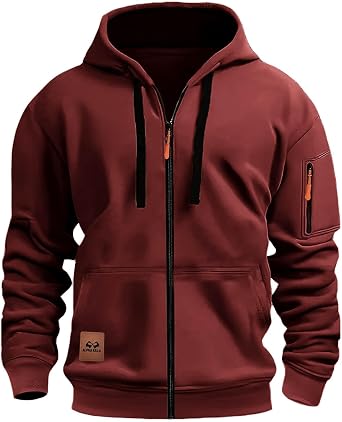 lcziwo Mens Zip up Hoodie Long Sleeve Casual Sports Workout Jacket Outdoor Gym Athletic Hoodies with Pockets