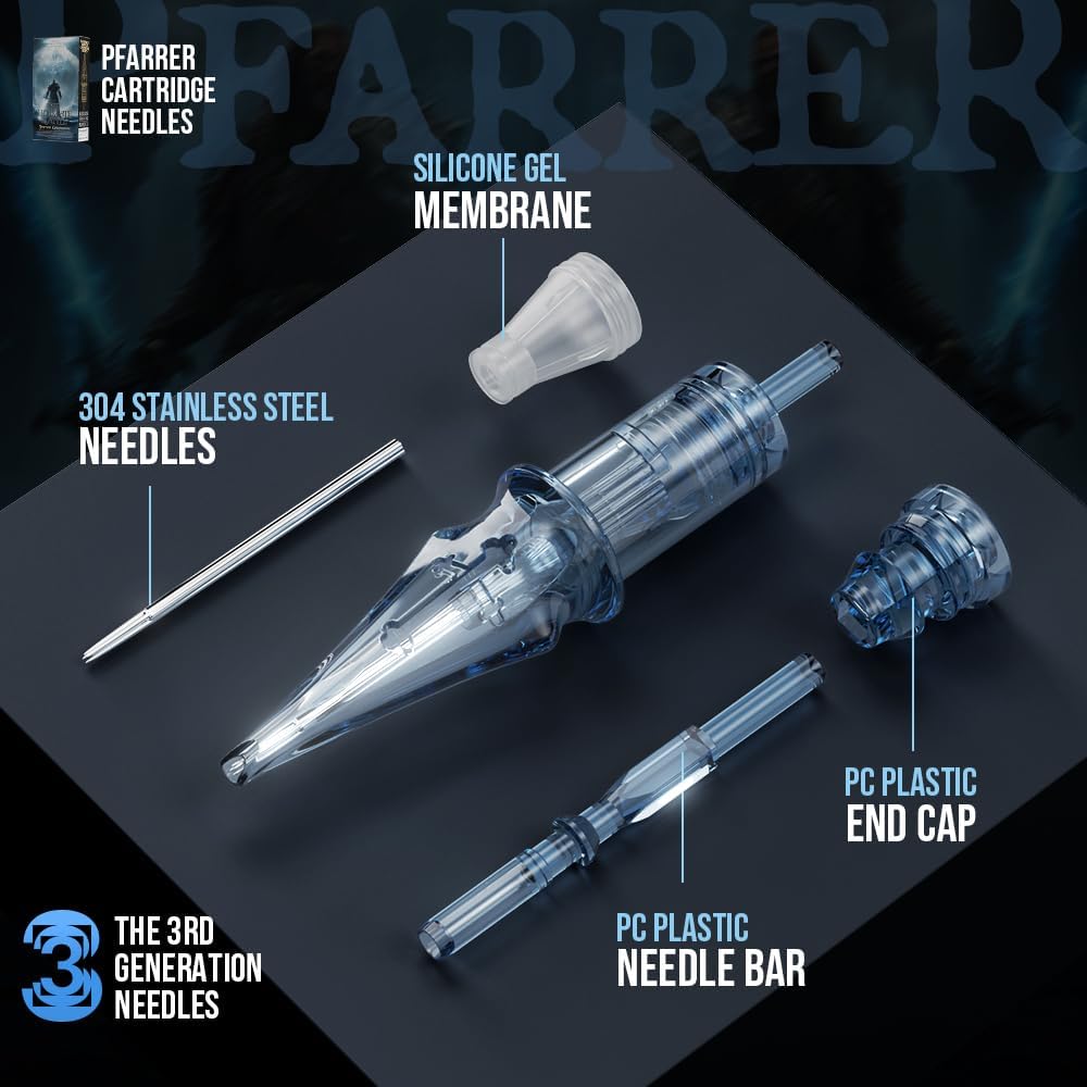 PFARRER Иглы для татуировки 20 шт. 10 Bugpin 5 Round Liner X-Taper Иглы для татуировки с мембраной Профессиональные одноразовые EN01P-20-1005RL-X