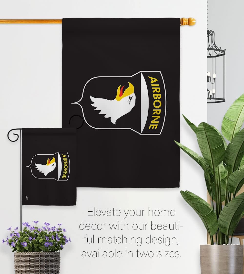 101st Airborne House Flag - Set Armed Forces Army Rangers United State American Military Veteran Retire Official - Decoration Banner Small Garden Yard Gift Double-Sided Made in USA 28 X 40