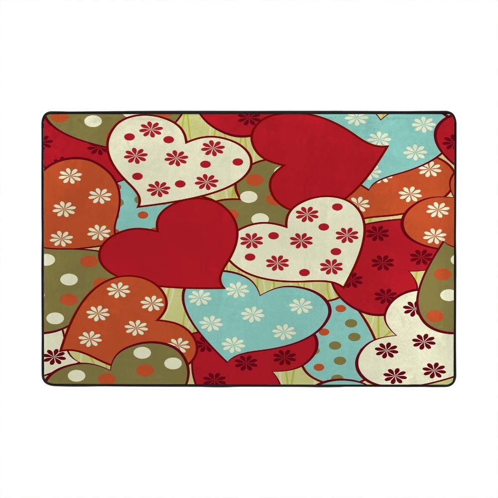 Tapis de sol antidérapant pour éviter les glissades, grand tapis lavable à cœurs