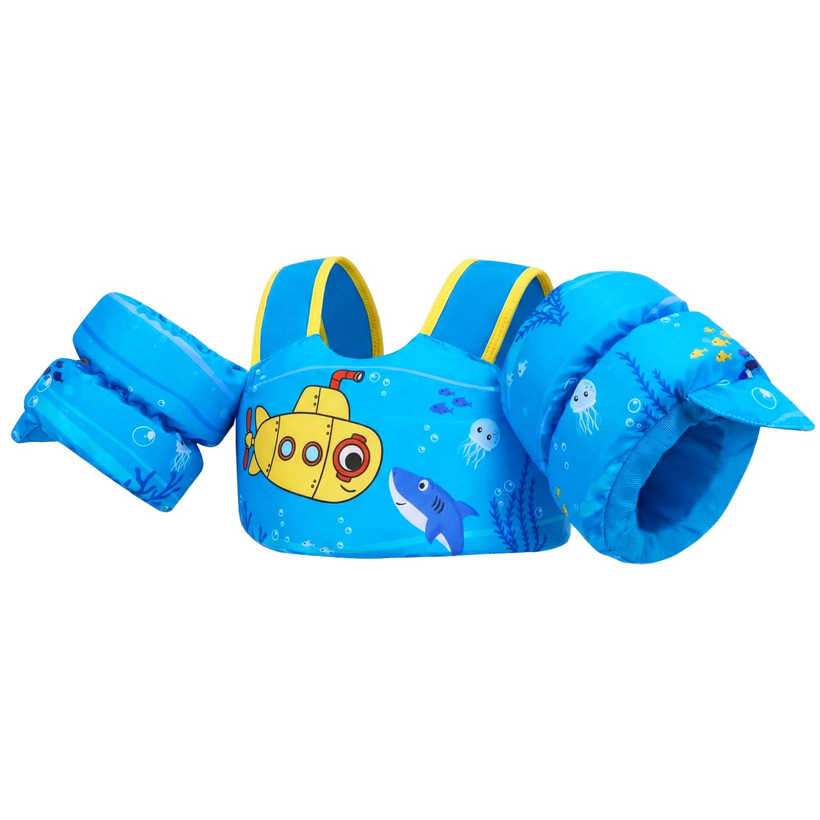 Gogokids Kids Buoyant Swim Vest with Armbands for 15-30kg, EN 13138-1 Certified Flotation Vest for Children 2-6 Years, Non-Inflatable Toddler Float Vest with Arm Floats for Pool, Beach & Swim Lessons